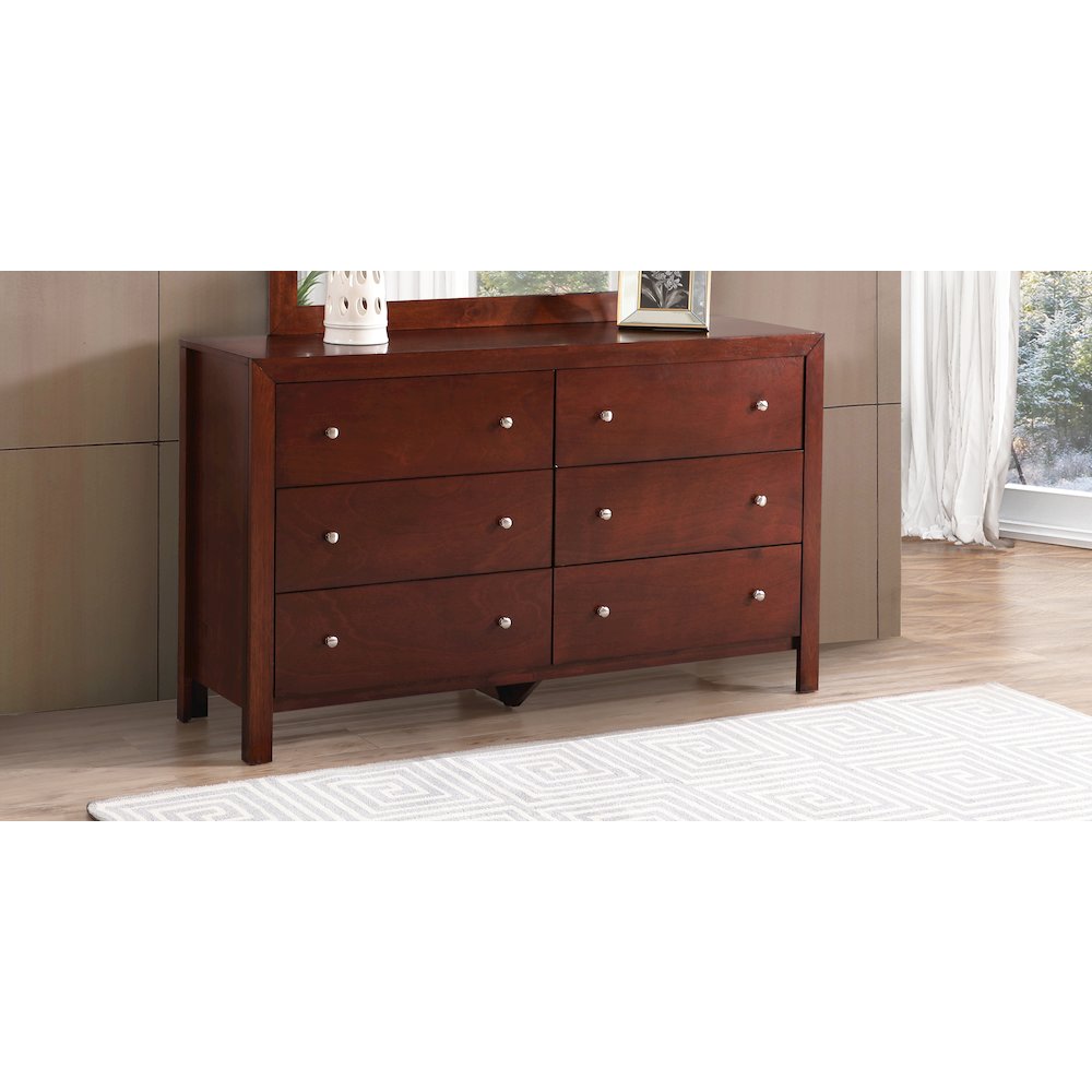 Glory Furniture Burlington Dresser in Cherry Color. Picture 7
