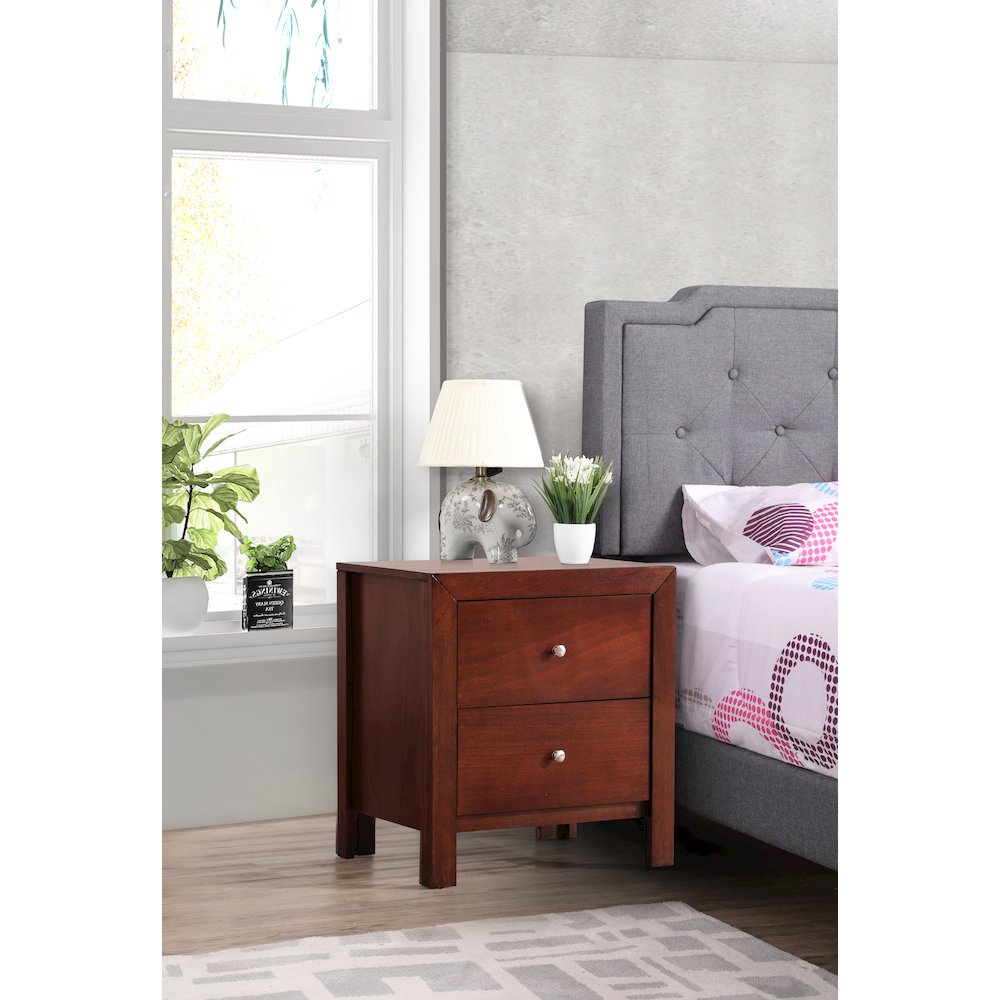Glory Furniture Burlington Night Stand in Cherry Color. Picture 7
