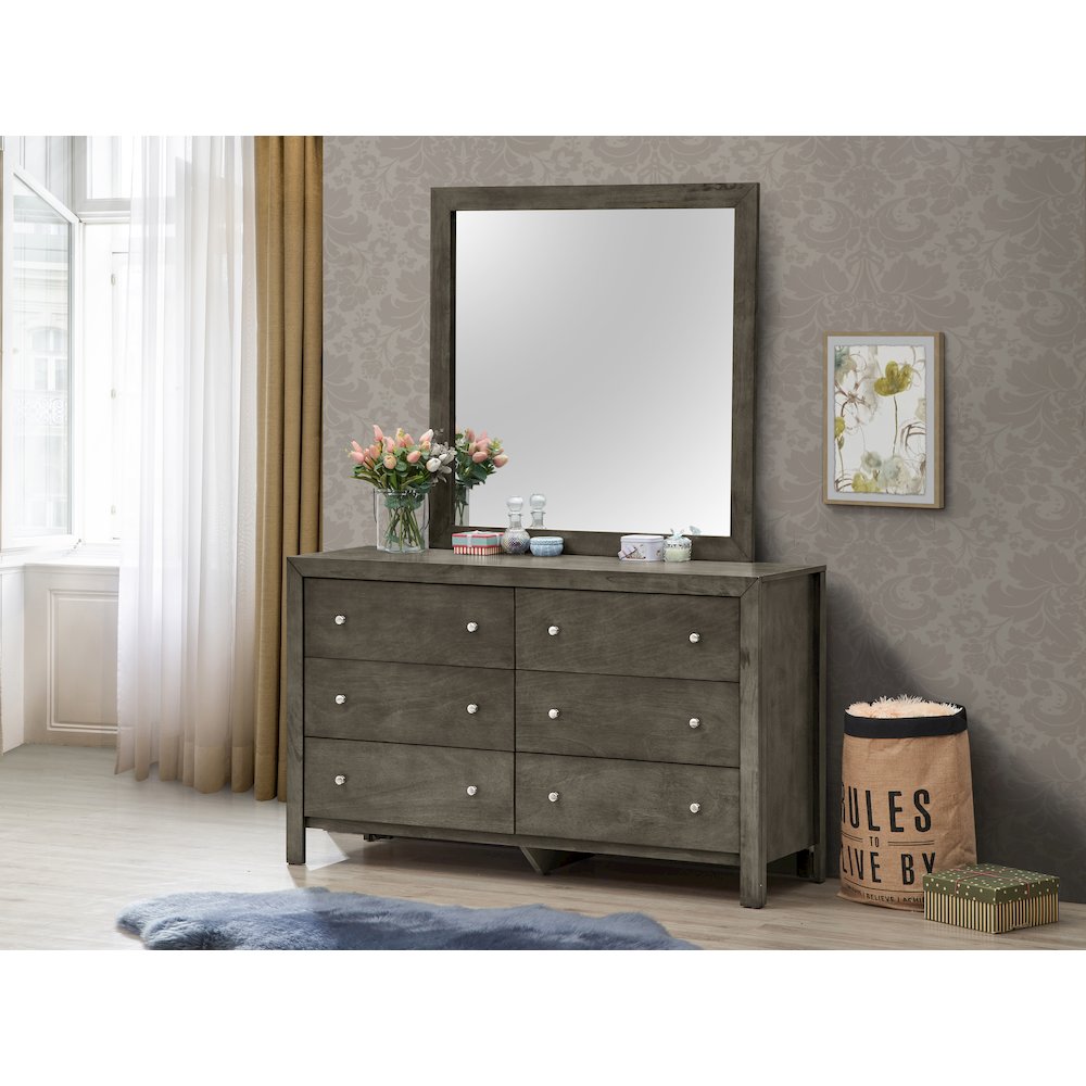 Glory Furniture Burlington Mirror in Gray Color. Picture 6