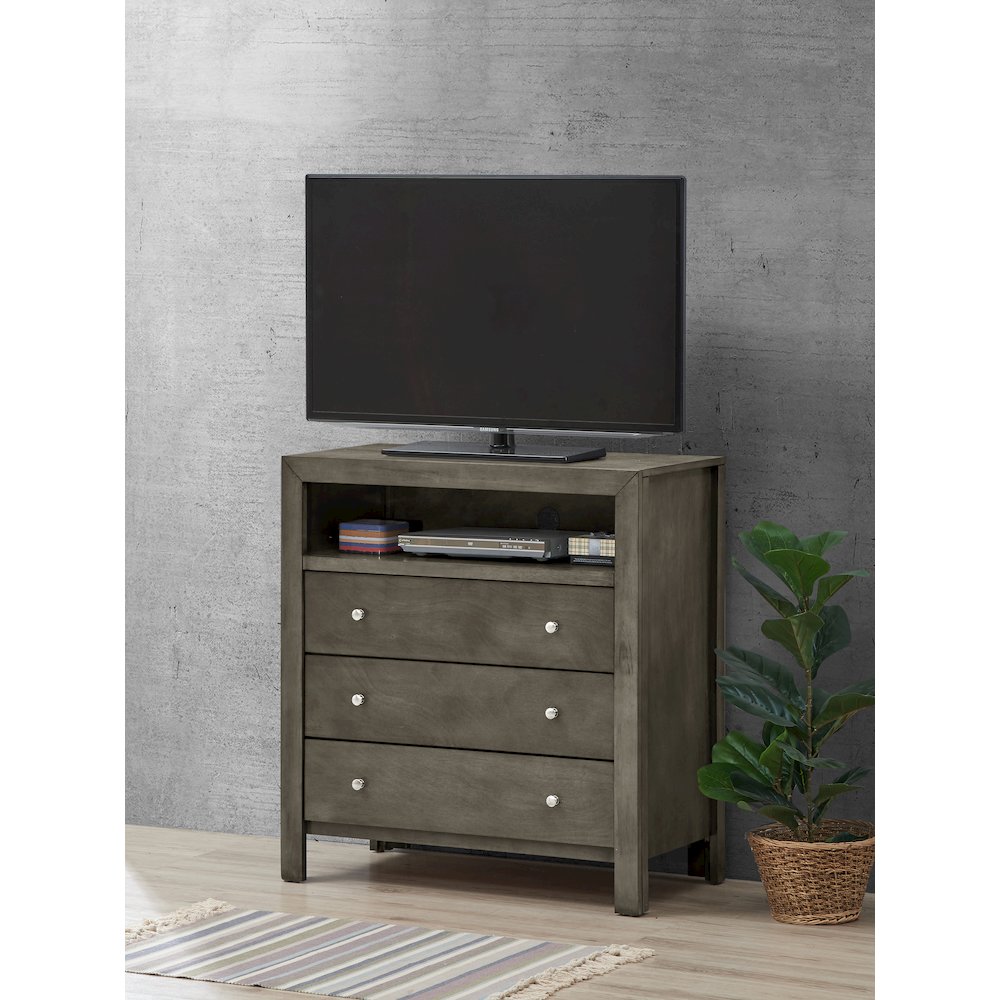 Glory Furniture Burlington Media Chest in Gray Color. Picture 7