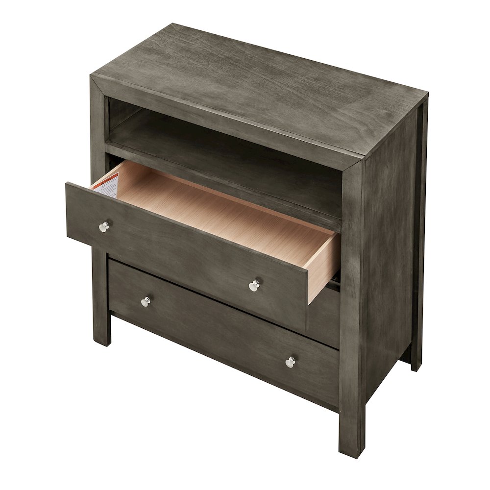 Glory Furniture Burlington Media Chest in Gray Color. Picture 3