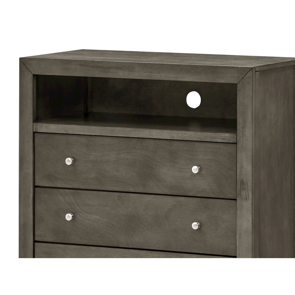 Glory Furniture Burlington Media Chest in Gray Color. Picture 5