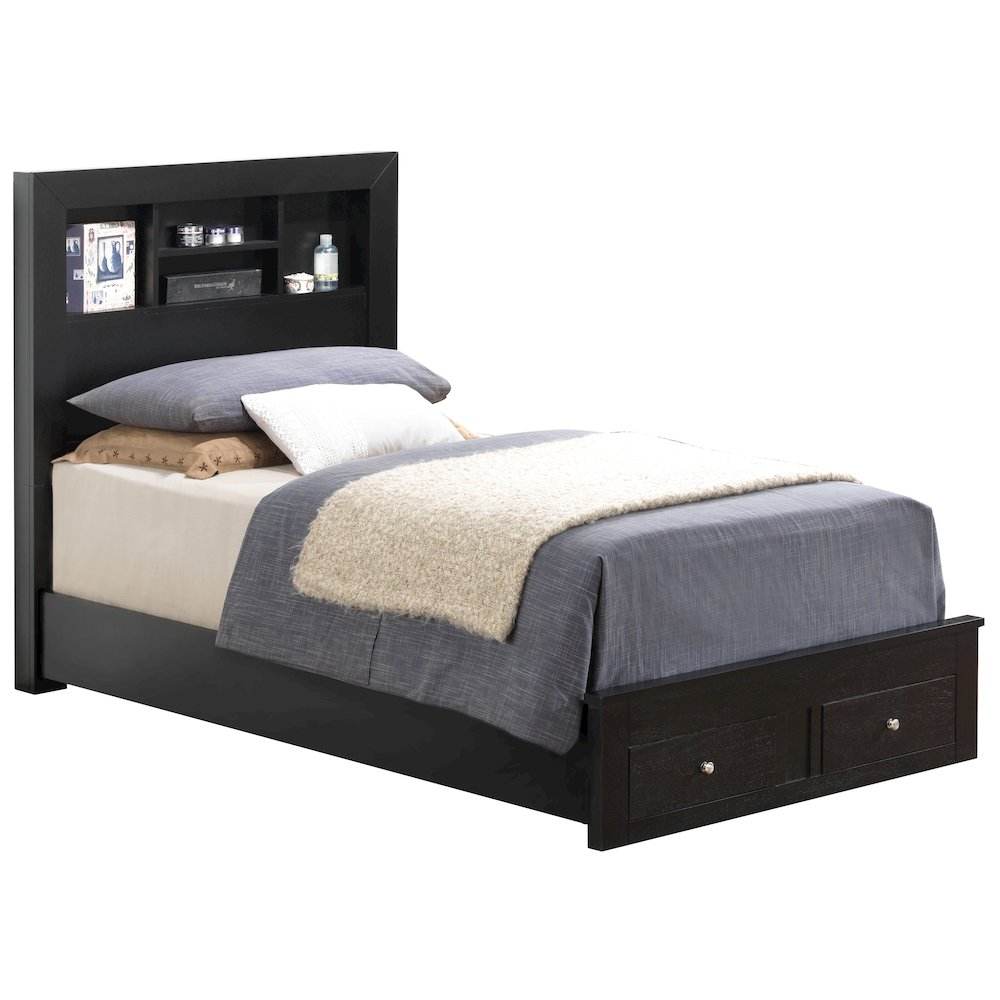 Glory Furniture Burlington Twin Storage Bed in Black Color. Picture 1