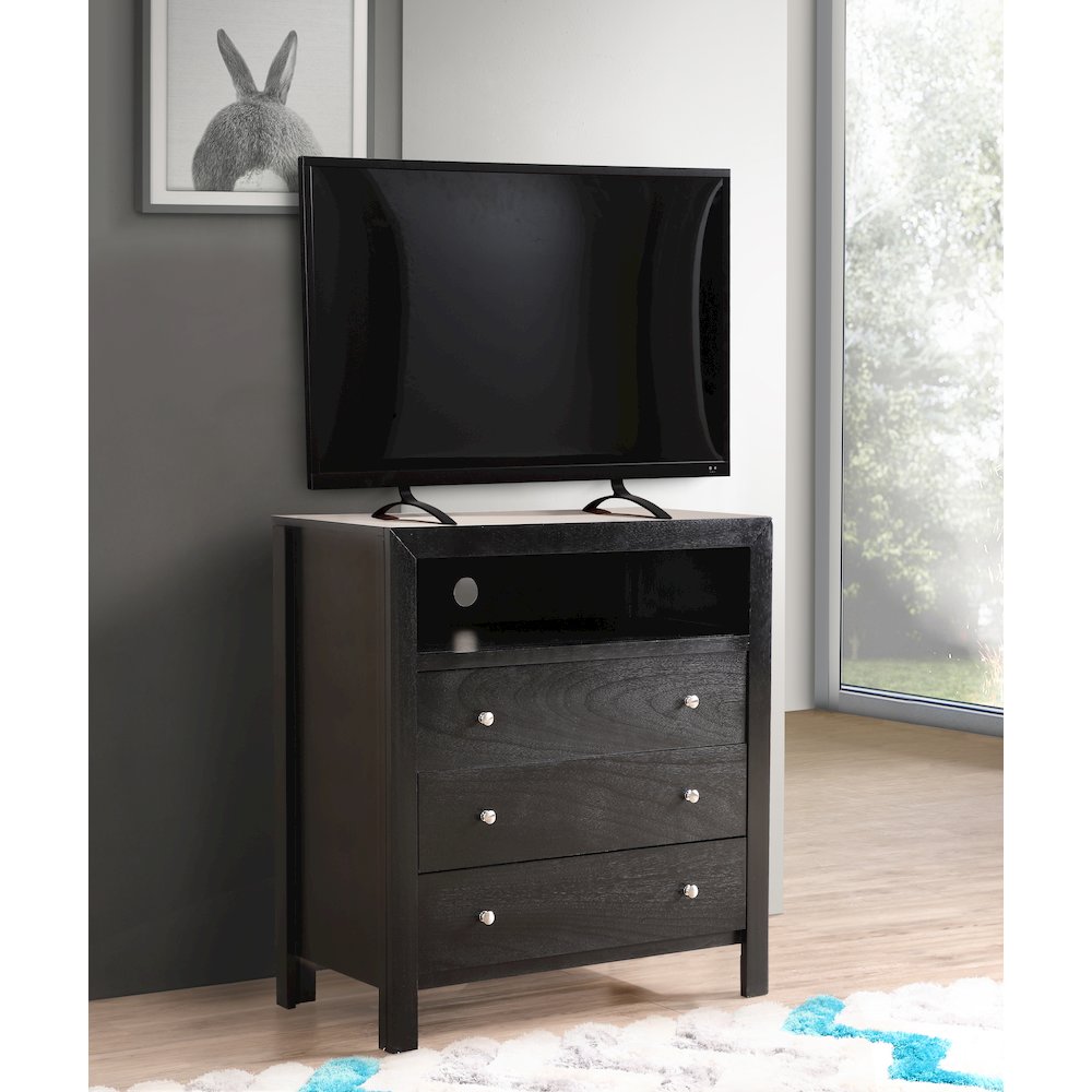 Glory Furniture Burlington Media Chest in Black Color. Picture 7