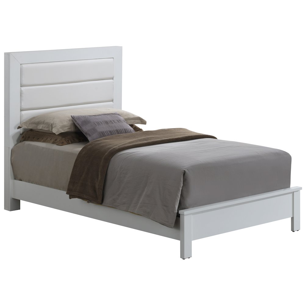 Glory Furniture Burlington   Twin Bed, White. Picture 1