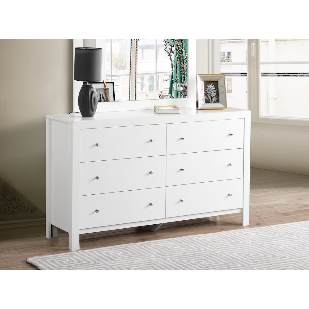 Glory Furniture Burlington Dresser in White Color. Picture 7
