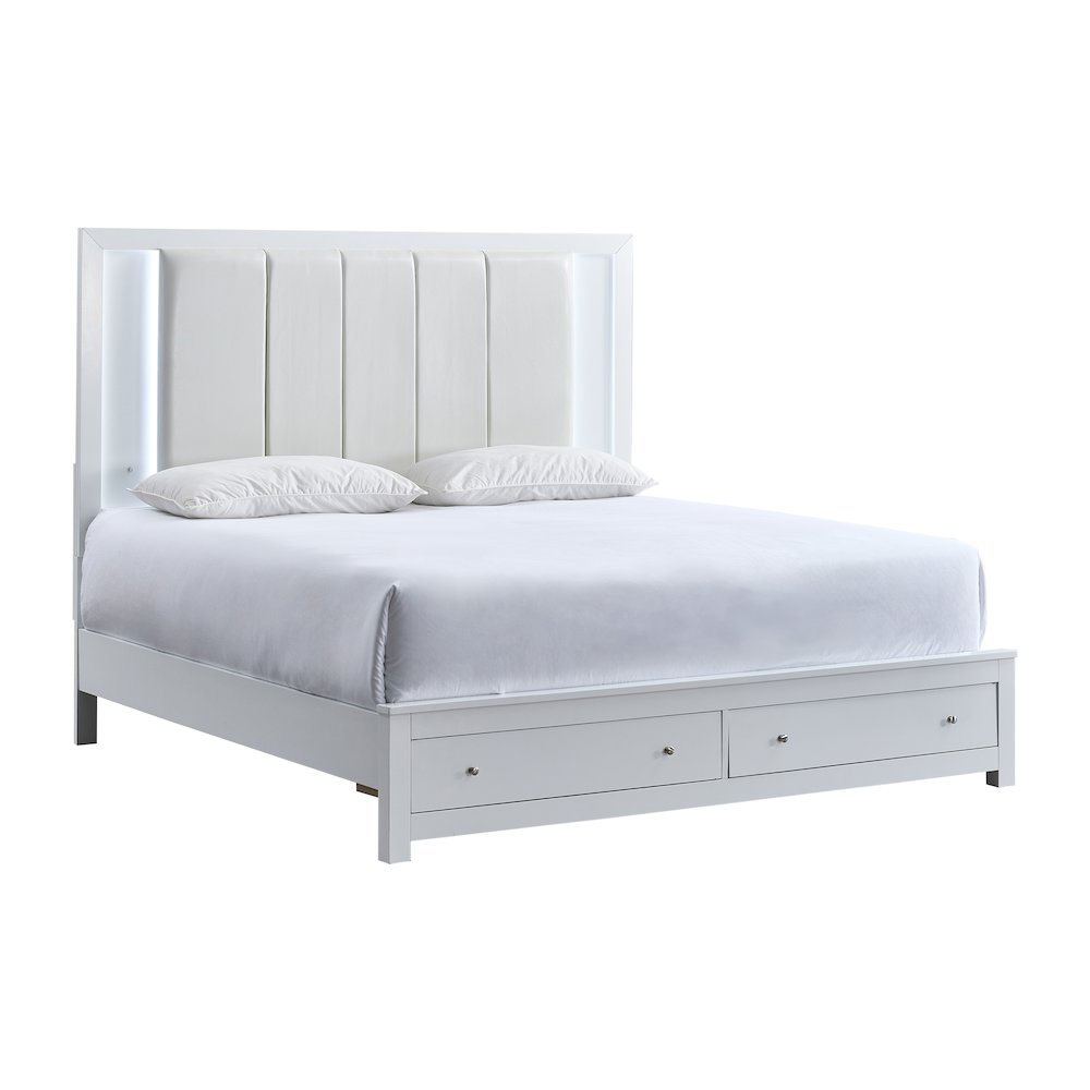 Glory Furniture Burlington King Bed, White Color. Picture 2