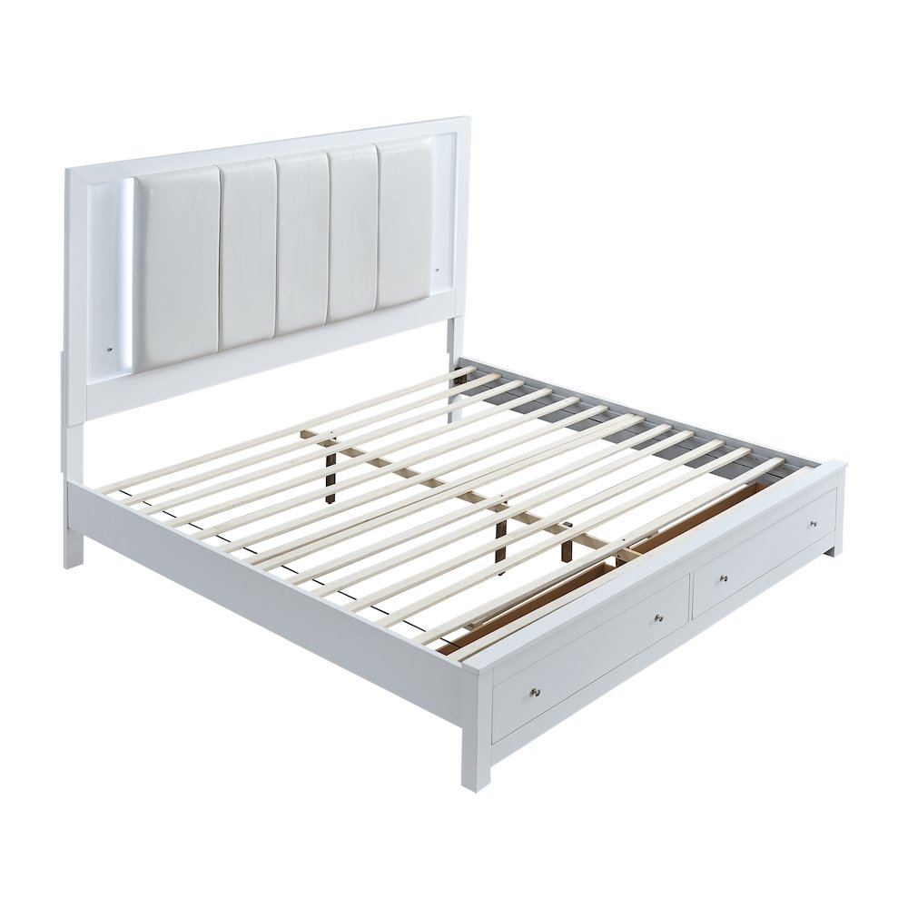 Glory Furniture Burlington King Bed, White Color. Picture 5