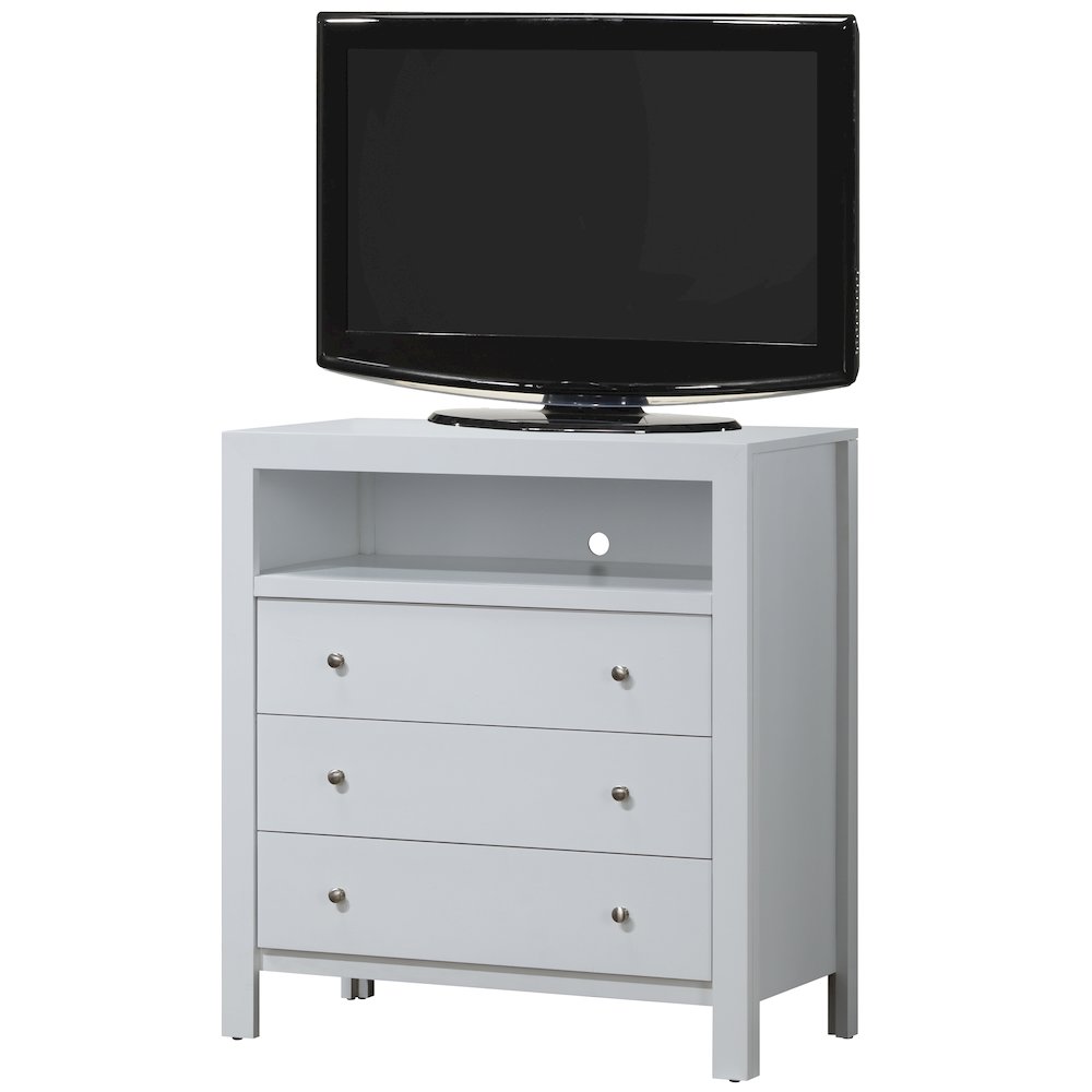 Glory Furniture Burlington Media Chest in White Color. Picture 1