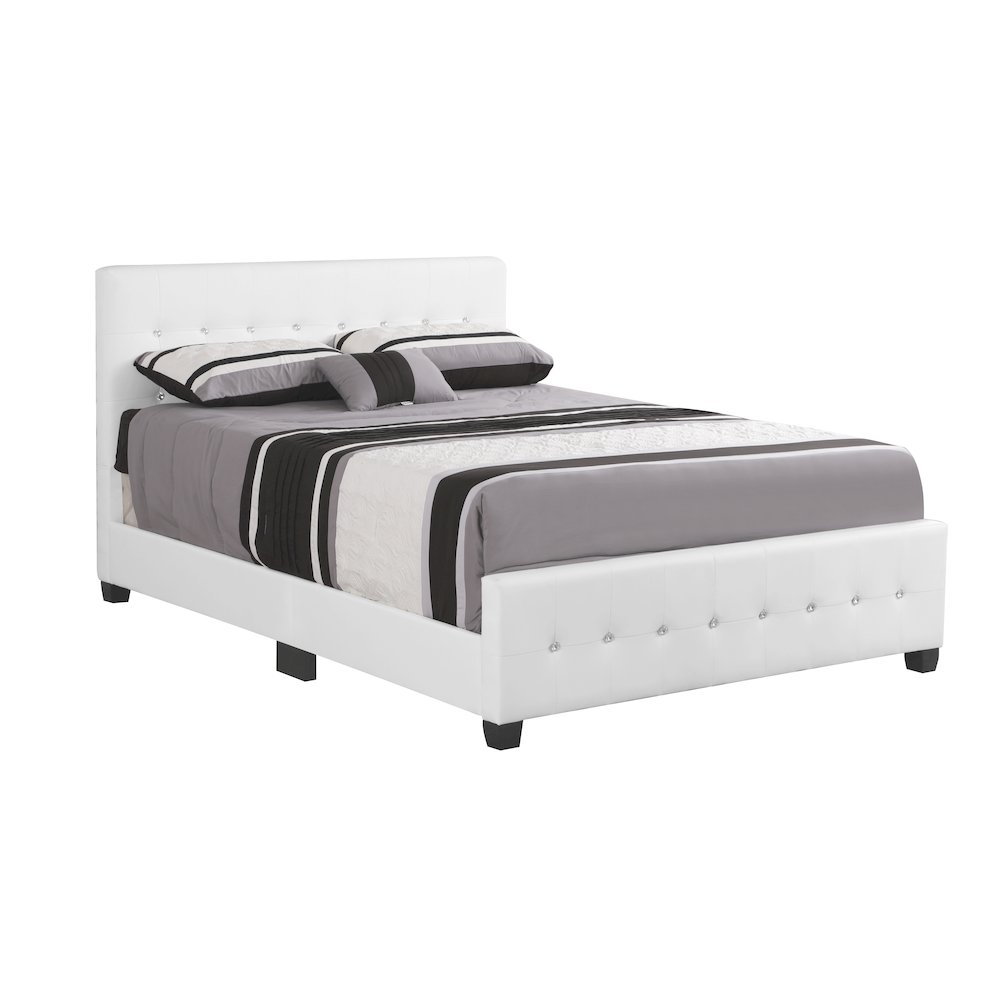 Glory Furniture Diamond Queen Bed in White Color. Picture 1