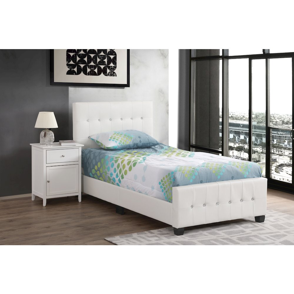 Glory Furniture Diamond Twin Bed in White Color. Picture 7