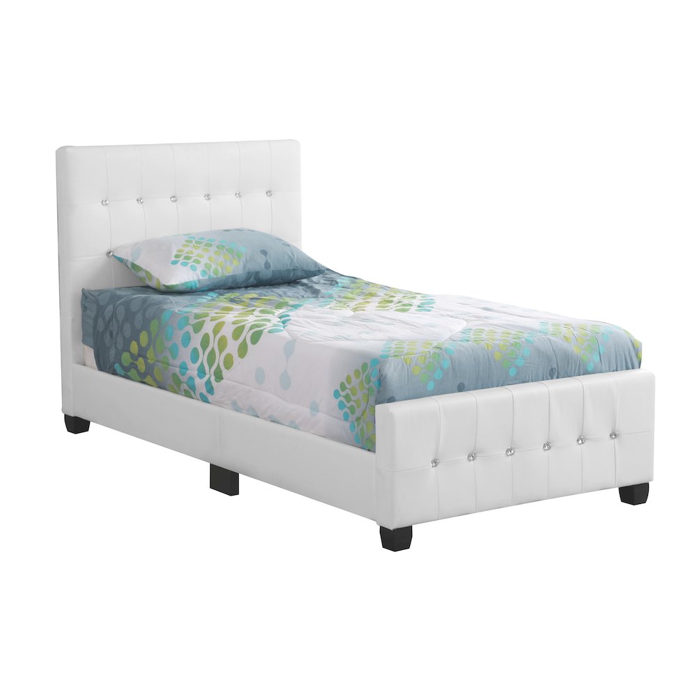 Glory Furniture Diamond Twin Bed in White Color. Picture 1