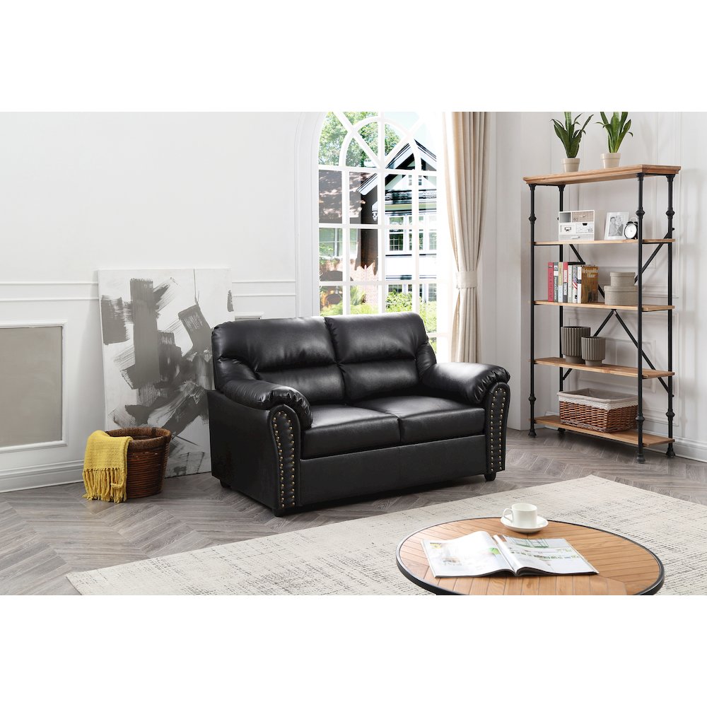 Glory Furniture Olney Loveseat in Black Color. Picture 5