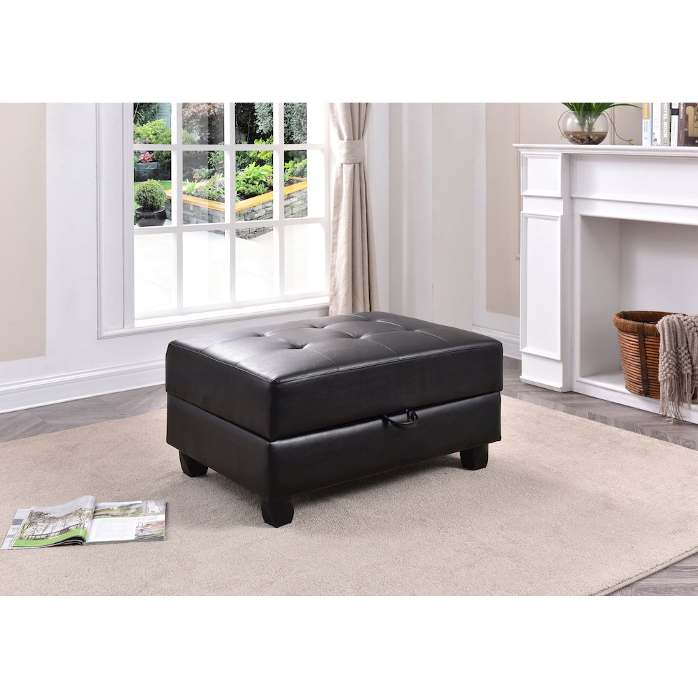Glory Furniture Revere Ottoman in Black Color. Picture 6