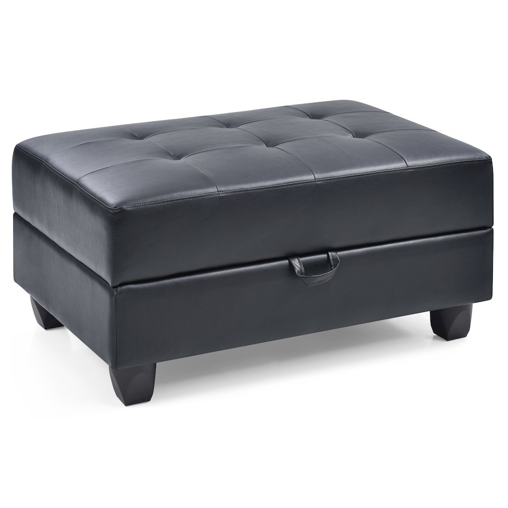Glory Furniture Revere Ottoman in Black Color. Picture 1