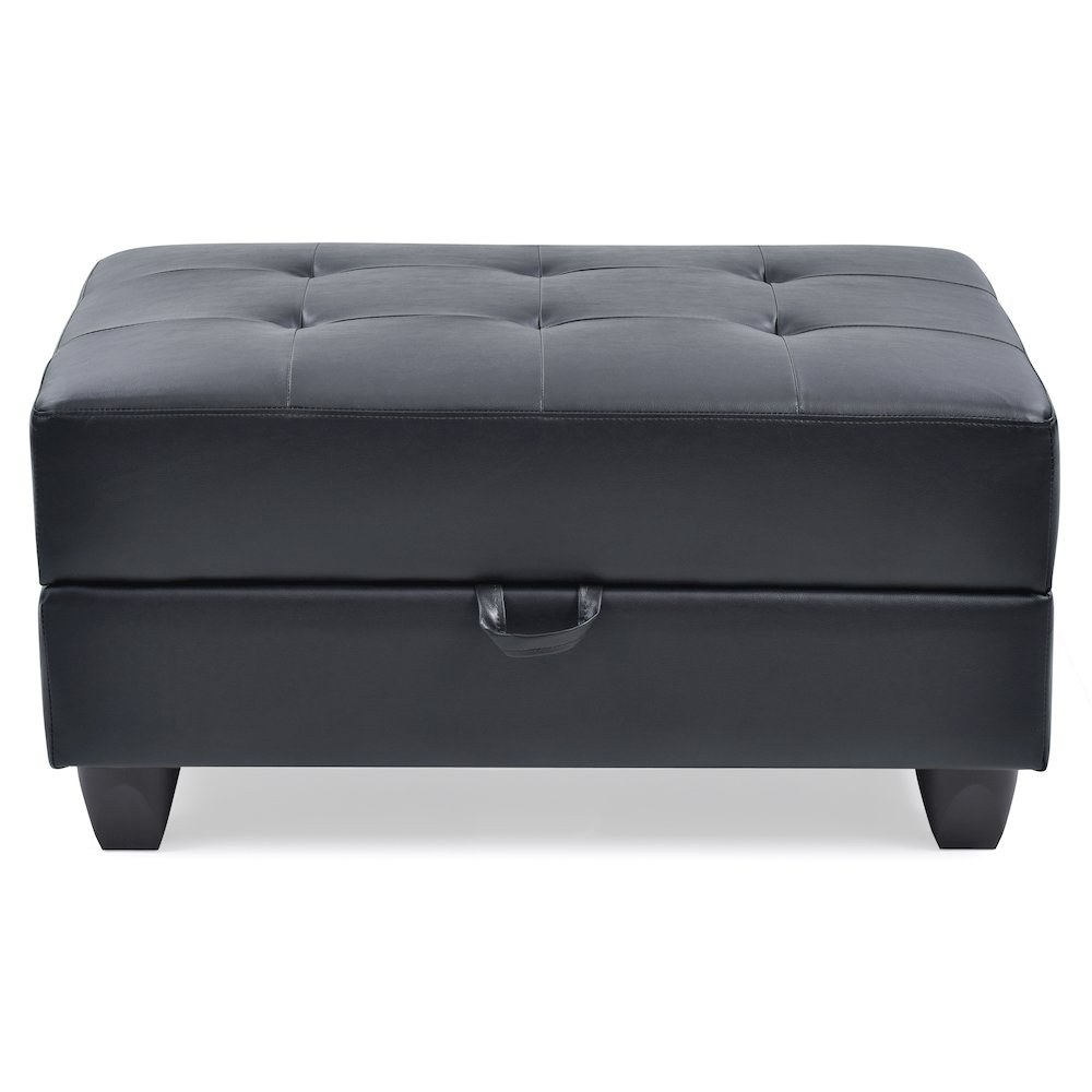 Glory Furniture Revere Ottoman in Black Color. Picture 2
