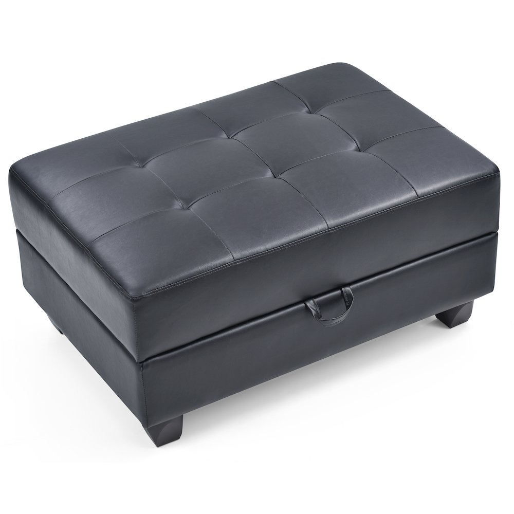 Glory Furniture Revere Ottoman in Black Color. Picture 4