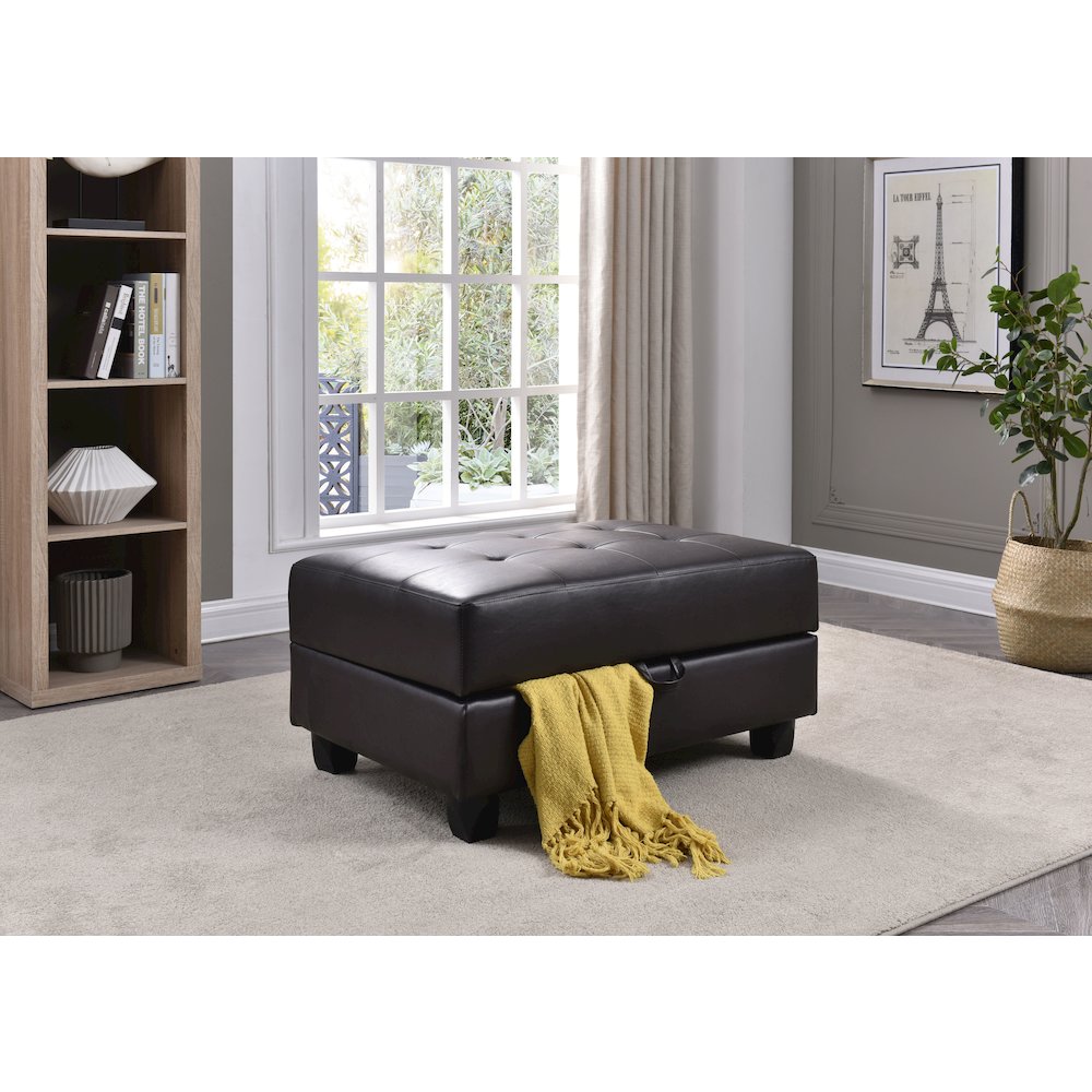 Glory Furniture Revere Ottoman in Cappuccino Color. Picture 6