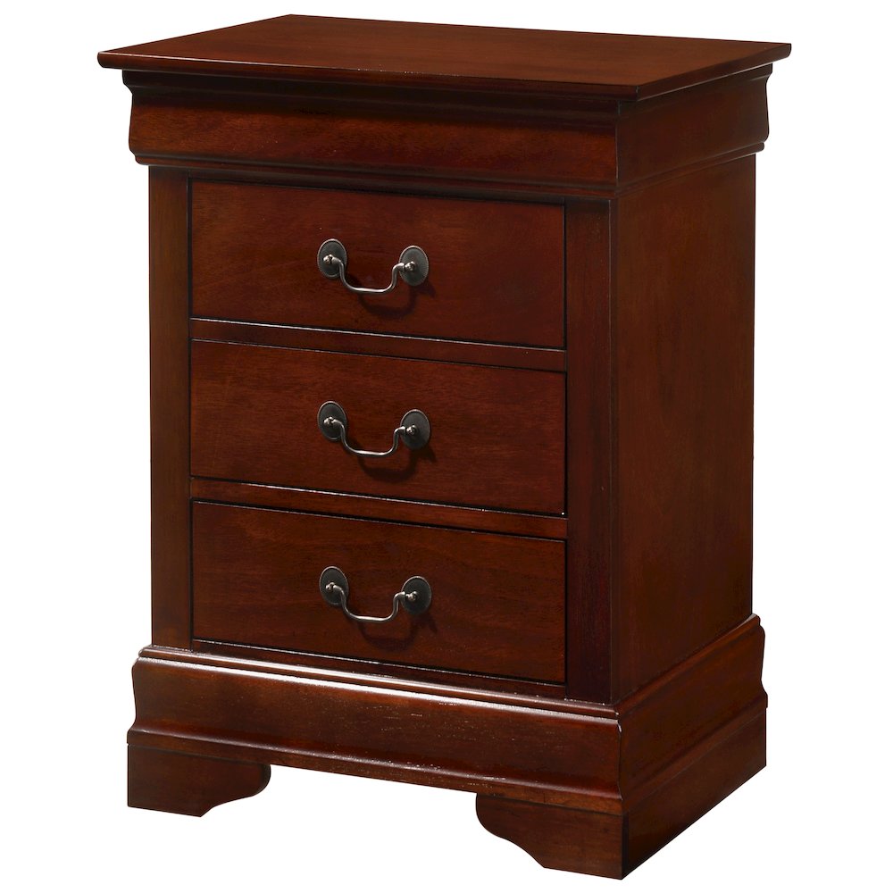 Glory Furniture Louis Phillipe   3 Drawer Nightstand, Cherry. Picture 3