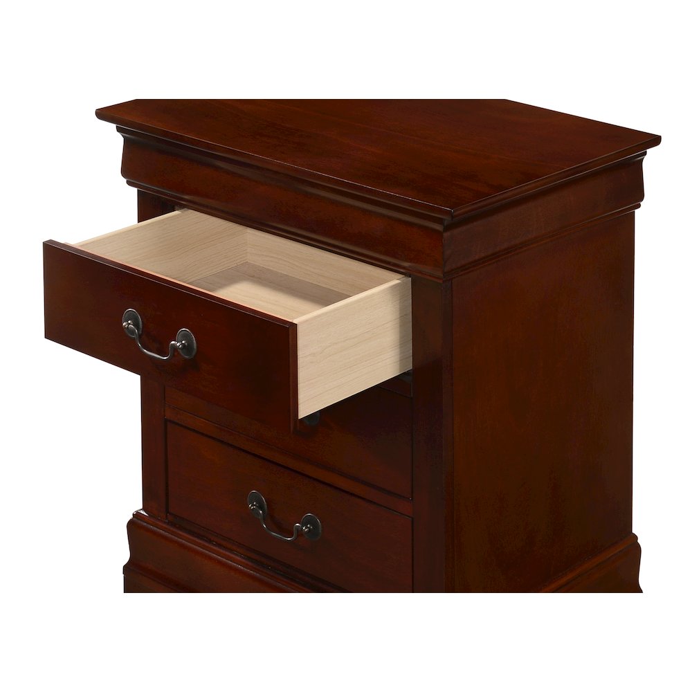Glory Furniture Louis Phillipe   3 Drawer Nightstand, Cherry. Picture 4
