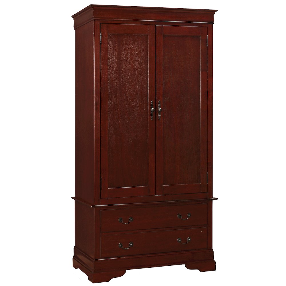 Glory Furniture Louis Phillipe Armoire in Cherry Color. Picture 1
