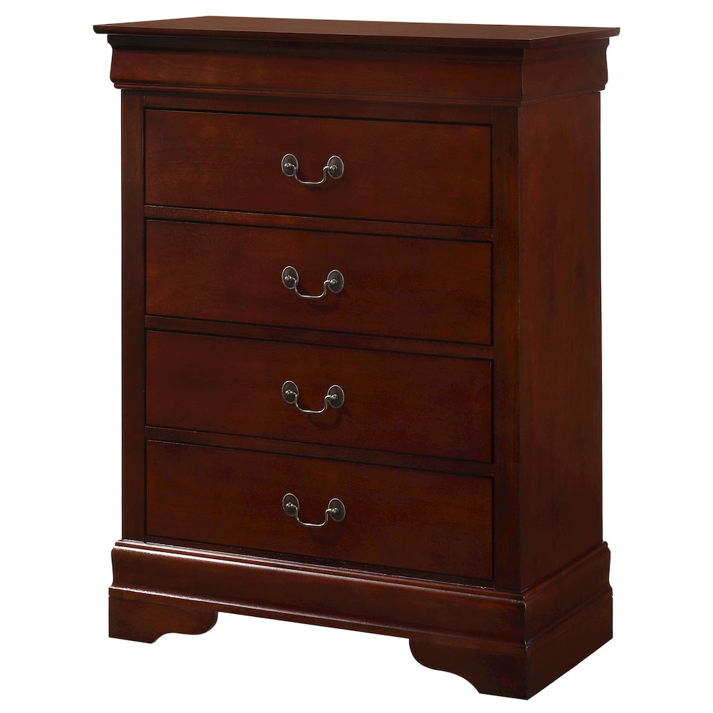 Glory Furniture Louis Phillipe Chest in Cherry Color. Picture 3