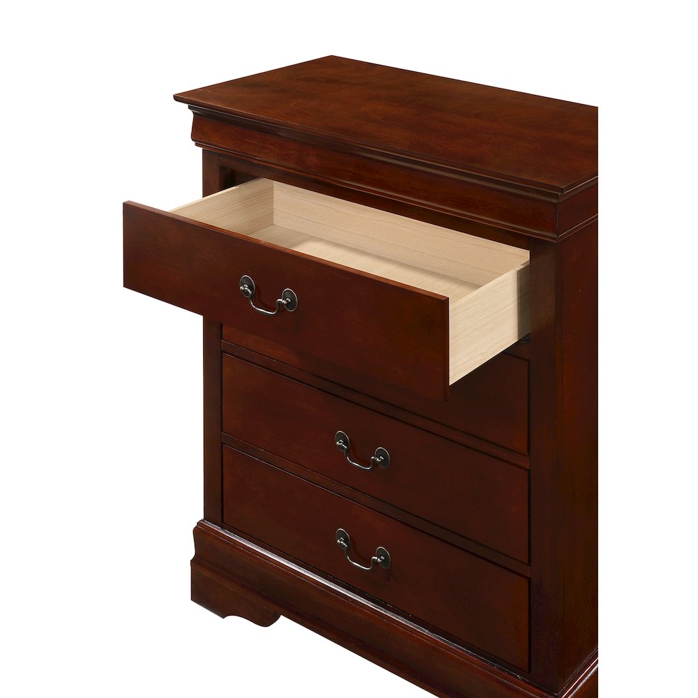 Glory Furniture Louis Phillipe Chest in Cherry Color. Picture 4