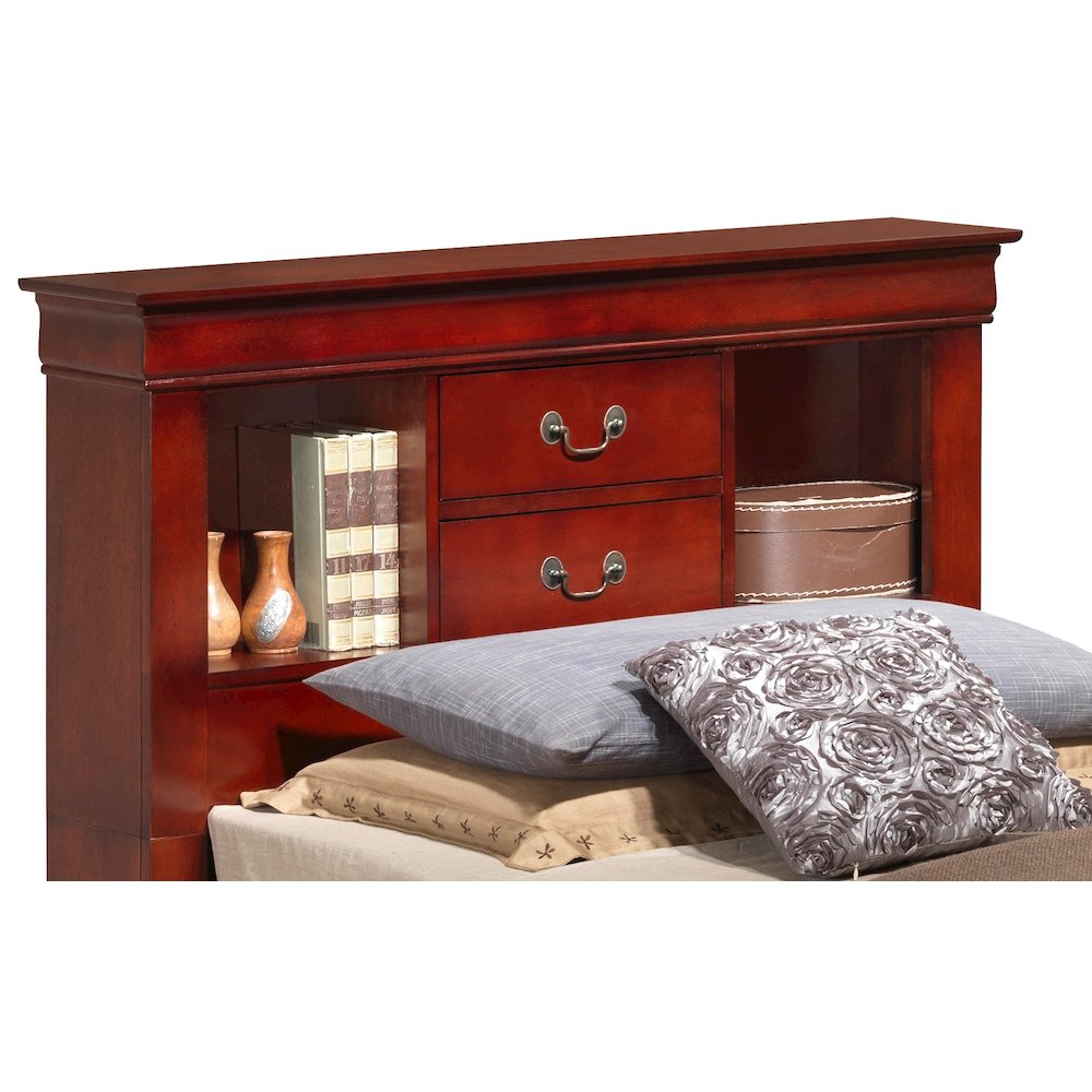 Glory Furniture Louis Phillipe Twin Storage Bed in Cherry Color. Picture 2