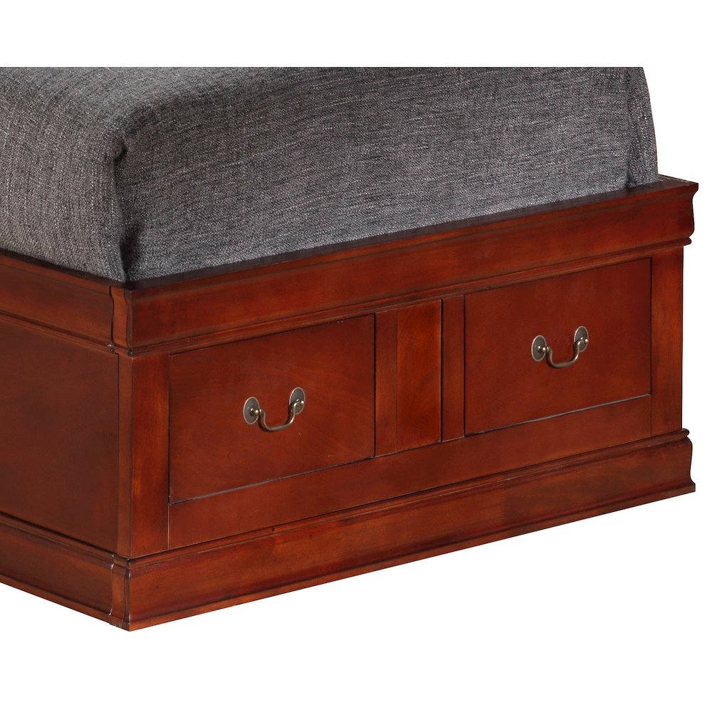 Glory Furniture Louis Phillipe Twin Storage Bed in Cherry Color. Picture 4