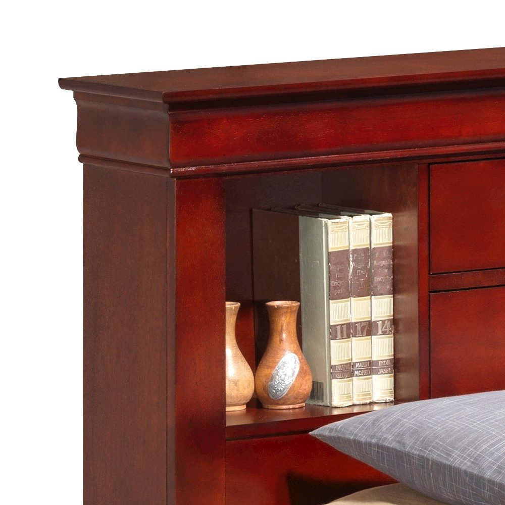Glory Furniture Louis Phillipe Twin Storage Bed in Cherry Color. Picture 6