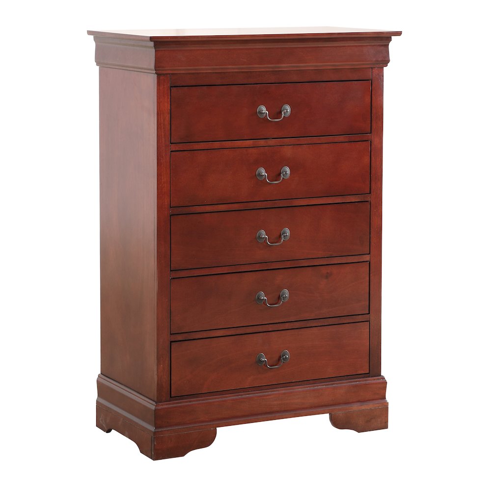 Glory Furniture Louis Phillipe Chest in Cherry Color. Picture 1