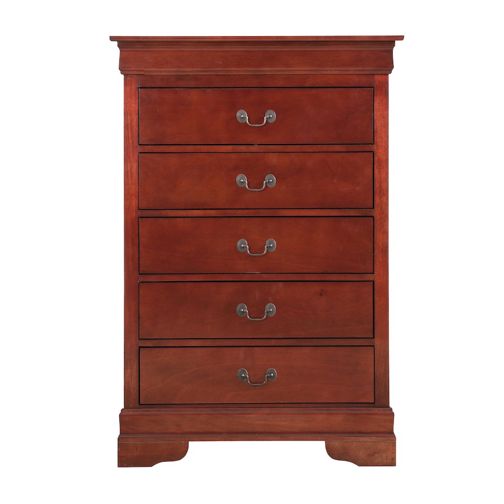 Glory Furniture Louis Phillipe Chest in Cherry Color. Picture 2