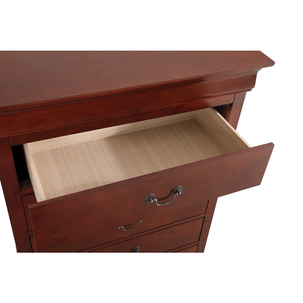 Glory Furniture Louis Phillipe Chest in Cherry Color. Picture 4