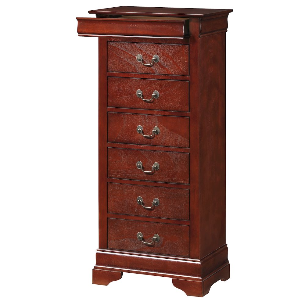 Glory Furniture Louis Phillipe Lingerie Chest in Cherry Color. Picture 1