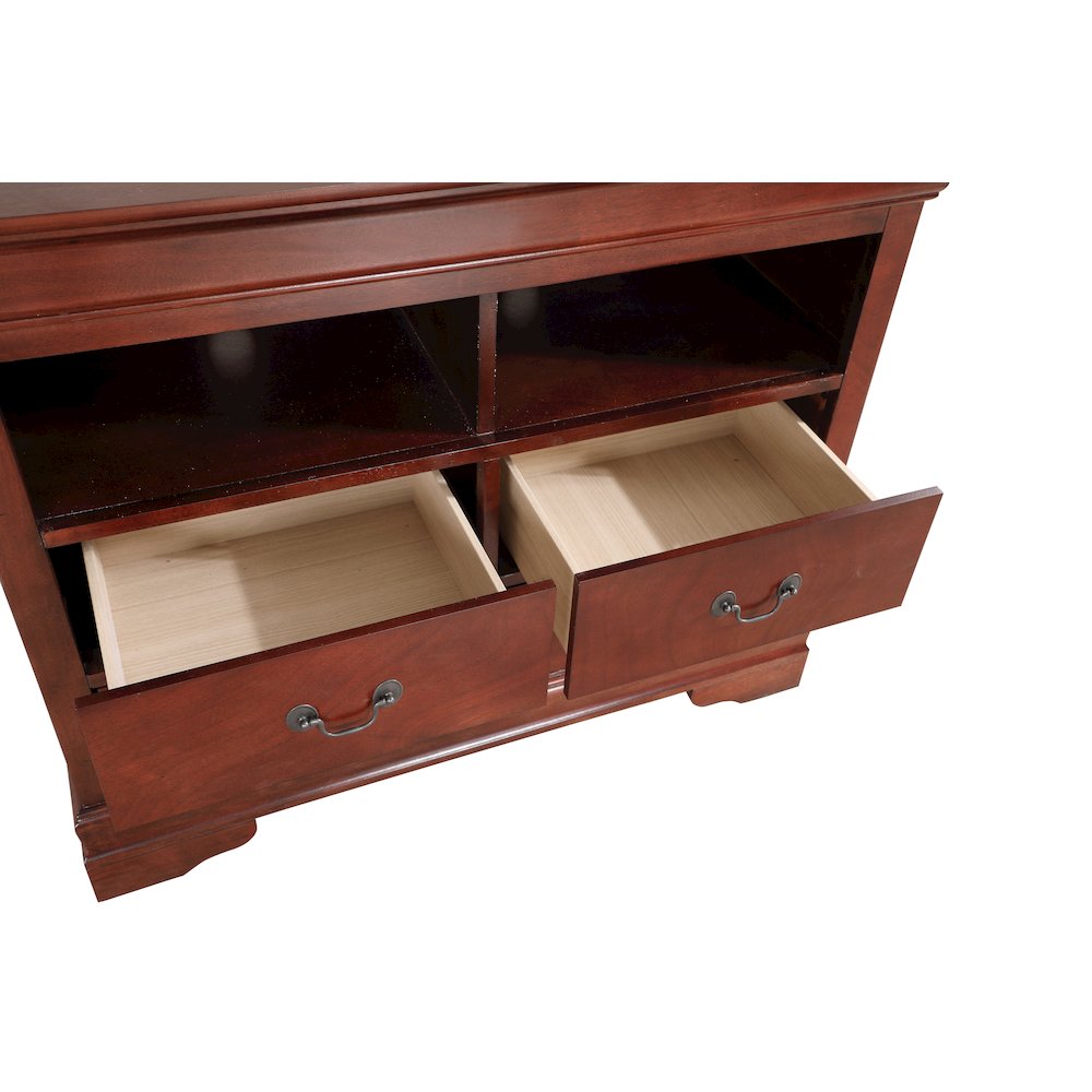 Glory Furniture Louis Phillipe Media Chest in Cherry Color. Picture 3
