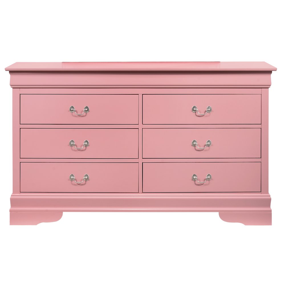 Glory Furniture Louis Phillipe Dresser in Pink Color. Picture 2