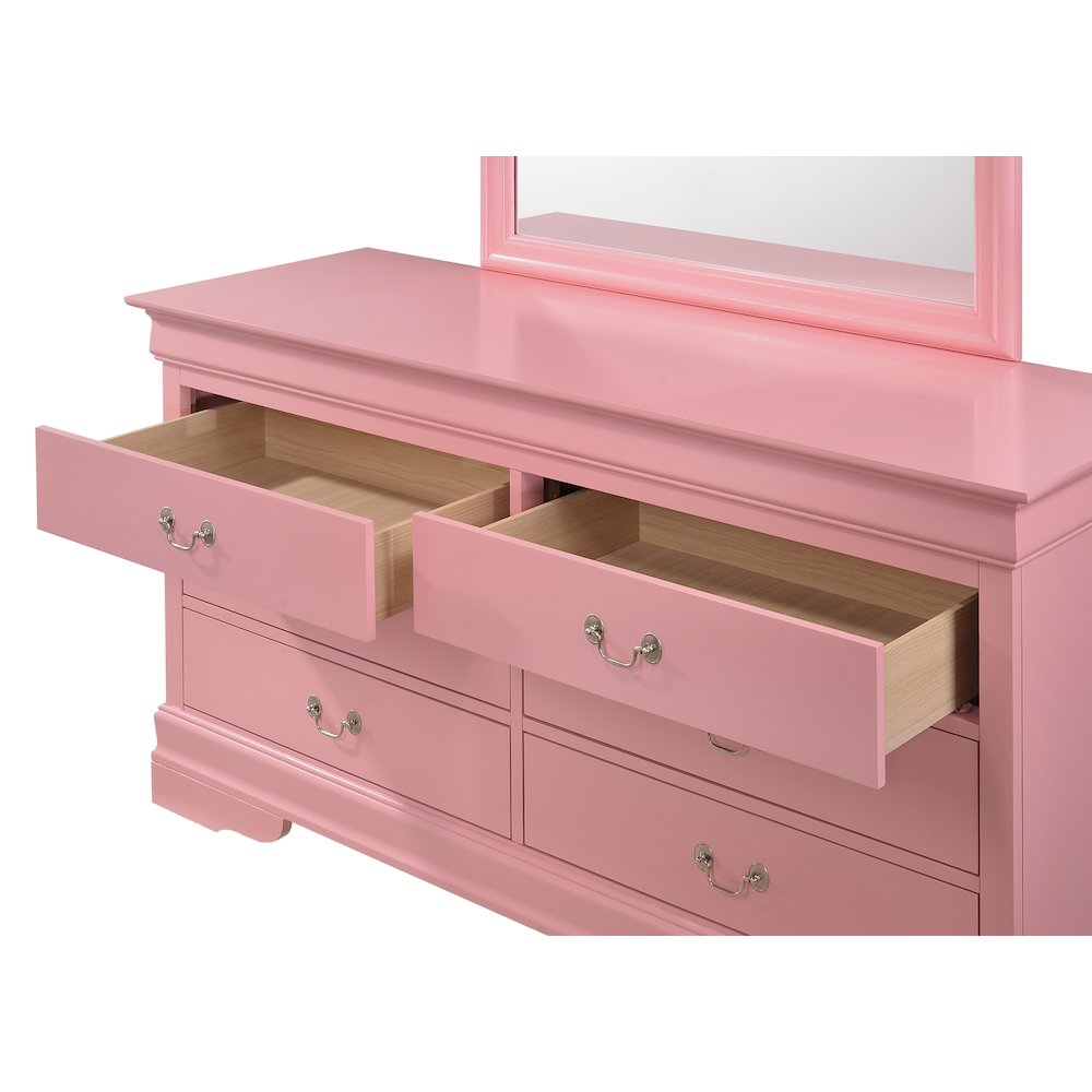 Glory Furniture Louis Phillipe Dresser in Pink Color. Picture 3