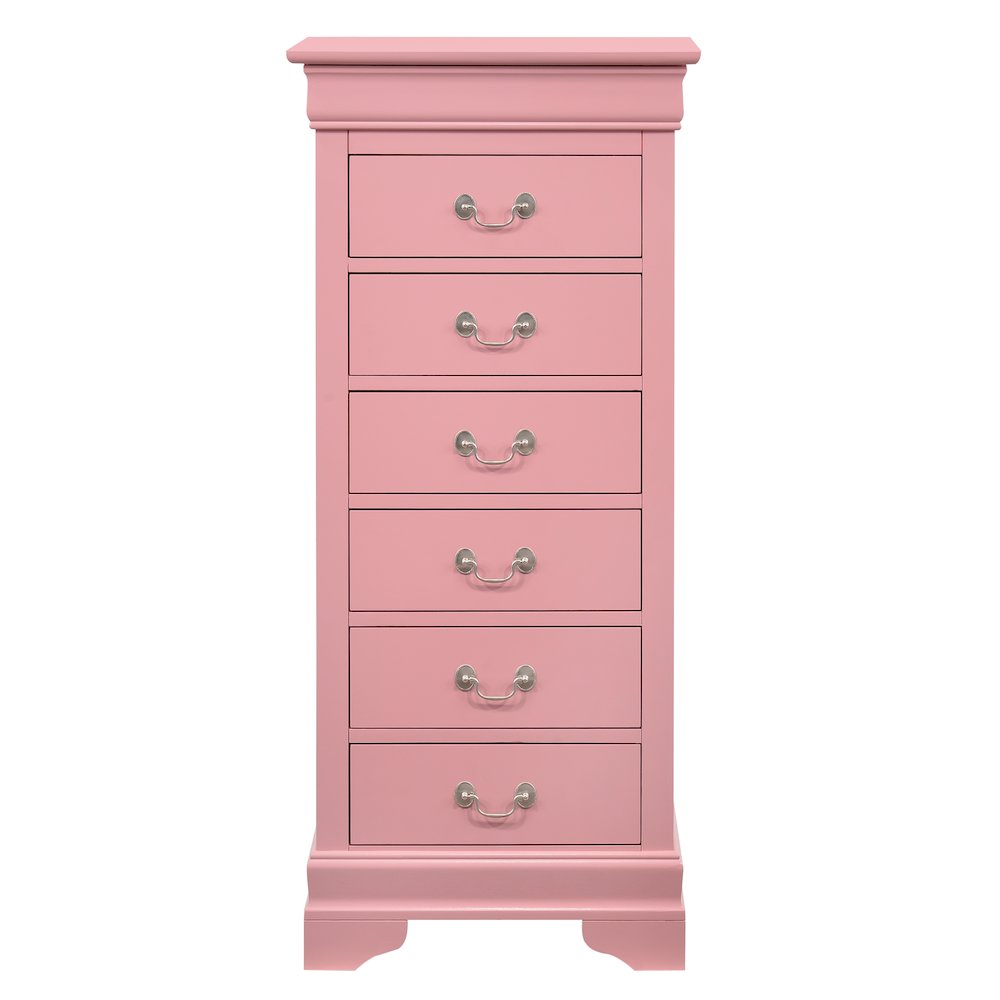 Glory Furniture Louis Phillipe Lingerie Chest in Pink Color. Picture 3