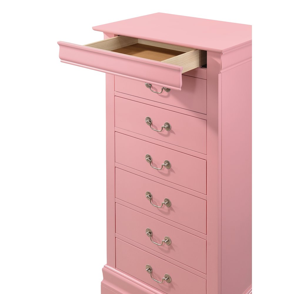 Glory Furniture Louis Phillipe Lingerie Chest in Pink Color. Picture 4