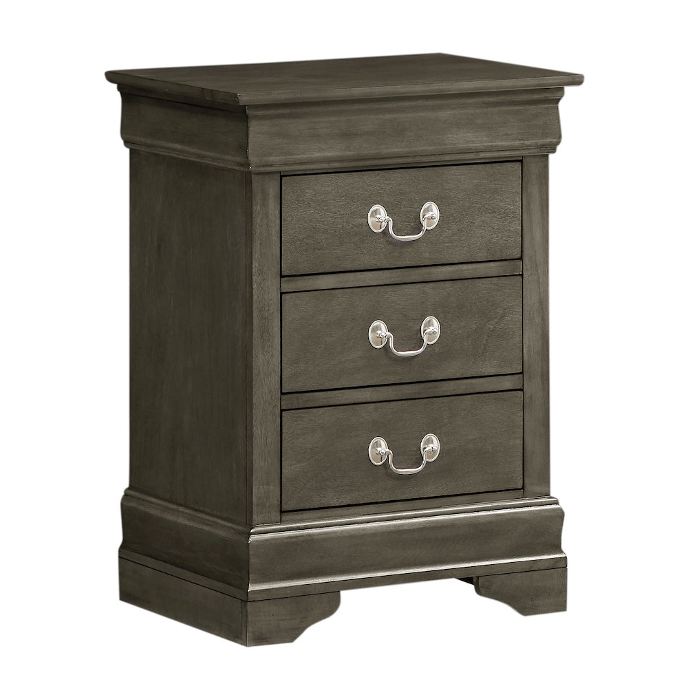 Glory Furniture Louis Phillipe Night Stand in Gray Color. Picture 1