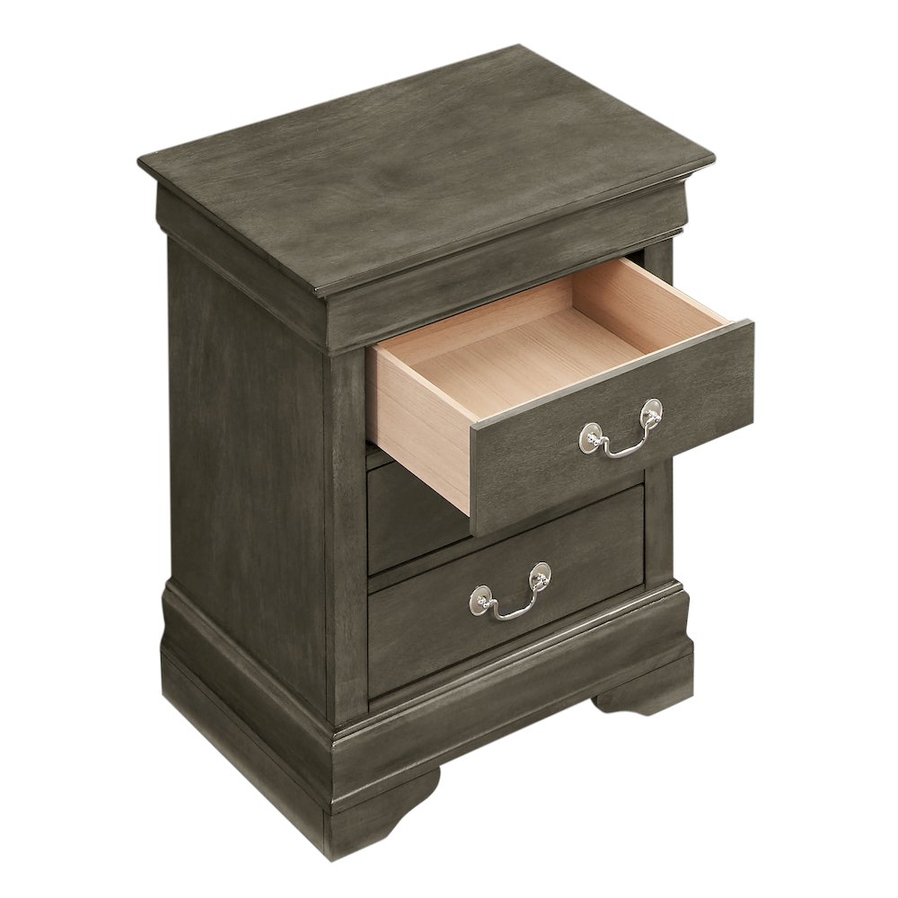 Glory Furniture Louis Phillipe Night Stand in Gray Color. Picture 3
