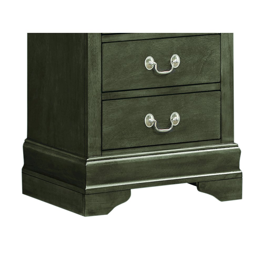 Glory Furniture Louis Phillipe Night Stand in Gray Color. Picture 5
