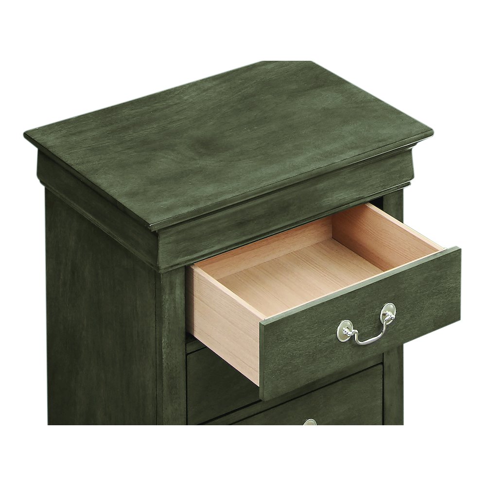 Glory Furniture Louis Phillipe Night Stand in Gray Color. Picture 6