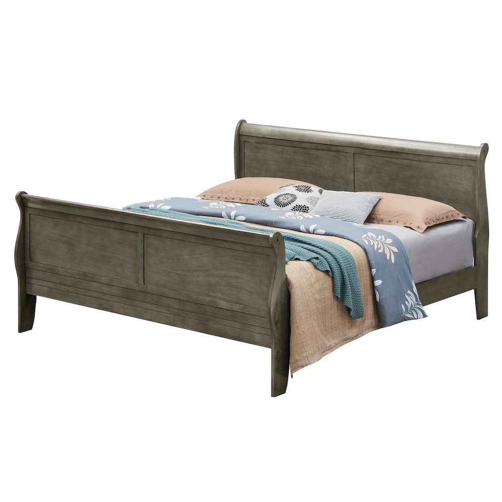 Glory Furniture Louis Phillipe Queen Bed in Gray Color. Picture 1