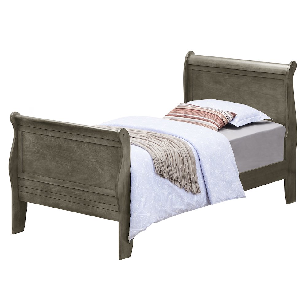 Glory Furniture Louis Phillipe Twin Bed in Gray Color. Picture 1