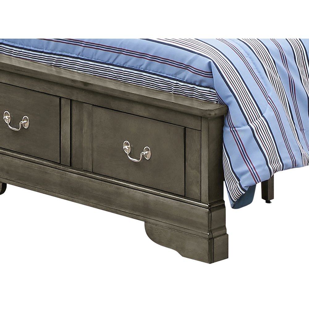 Glory Furniture Louis Phillipe Twin Storage Bed in Gray Color. Picture 2