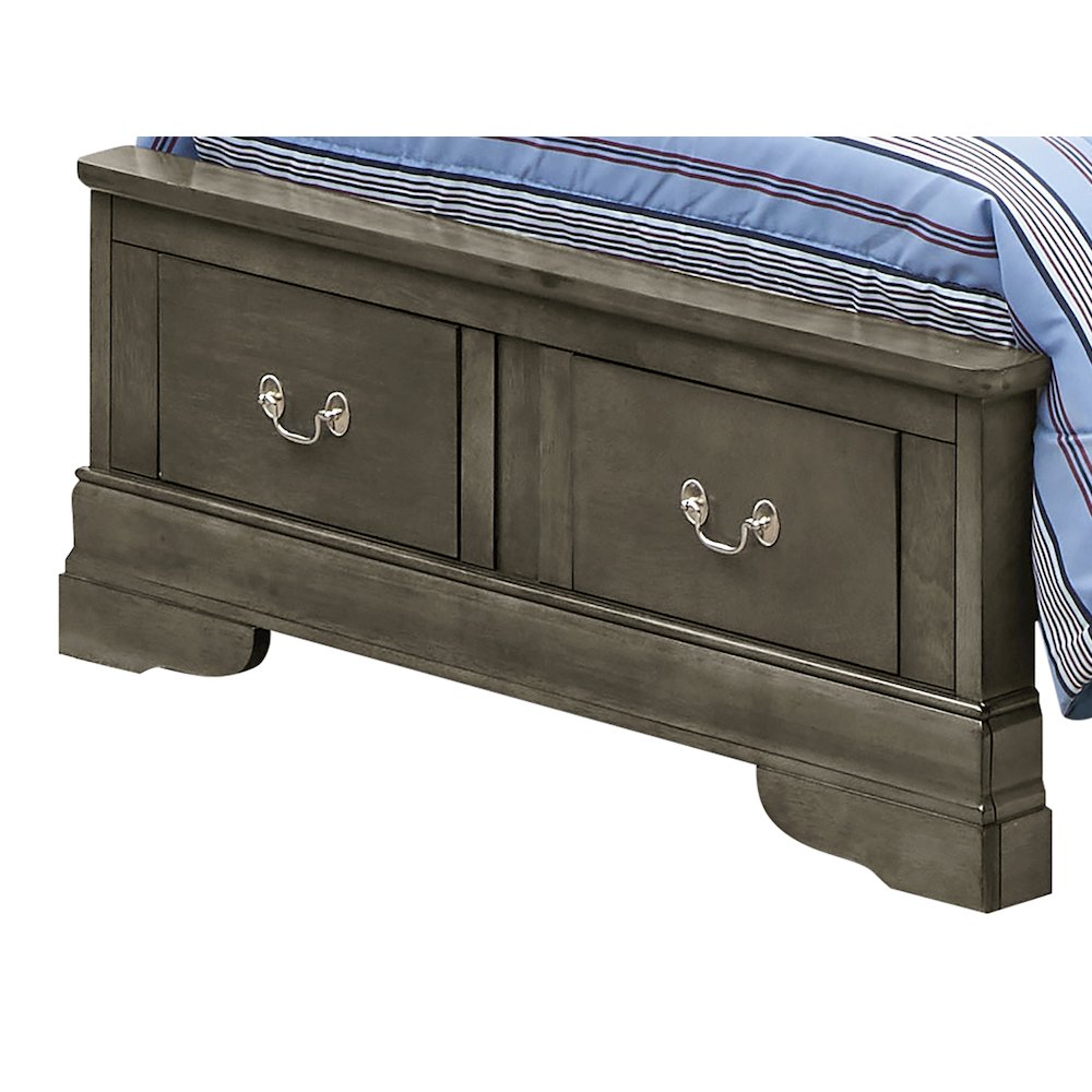 Glory Furniture Louis Phillipe Twin Storage Bed in Gray Color. Picture 4