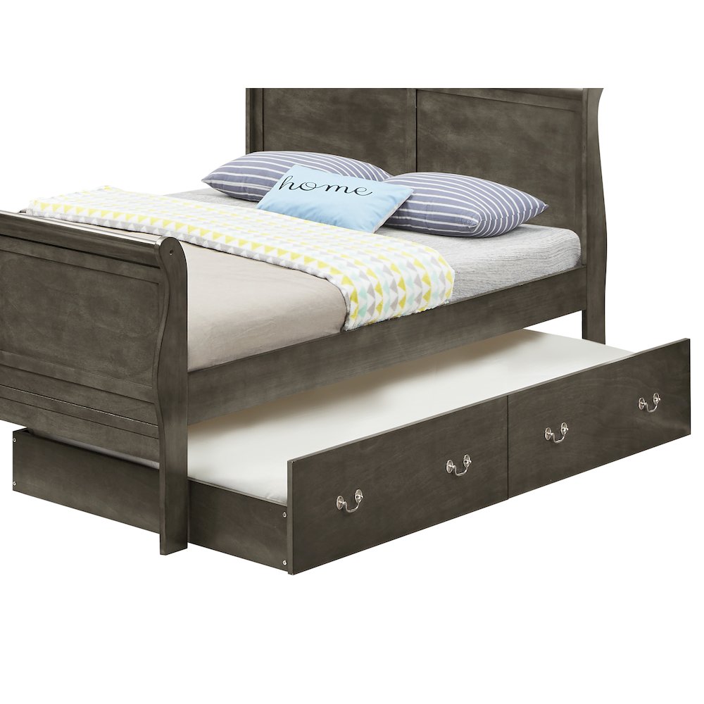 Glory Furniture Louis Phillipe Full Trundle Bed in Gray Color. Picture 4