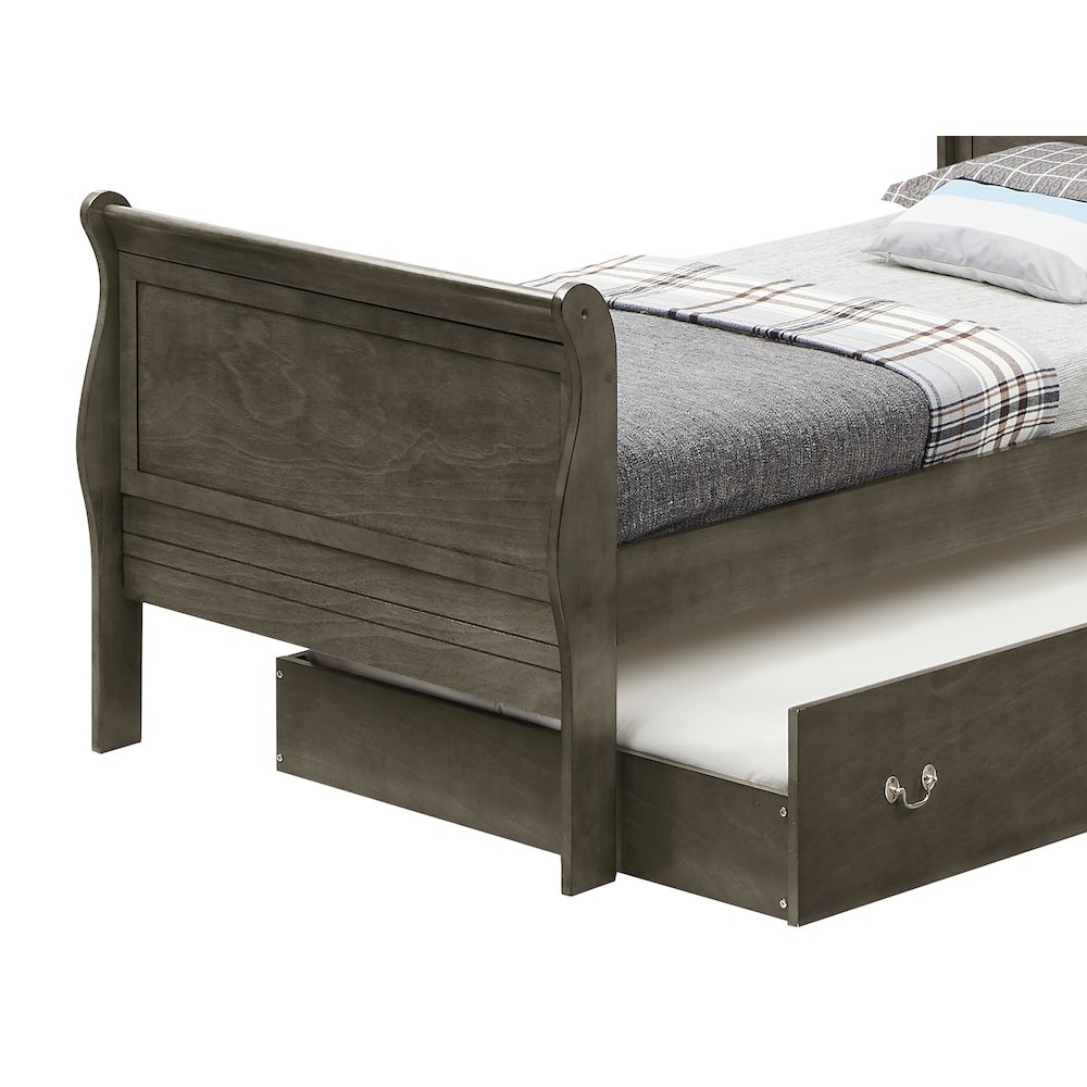 Glory Furniture Louis Phillipe Twin Trundle Bed in Gray Color. Picture 2