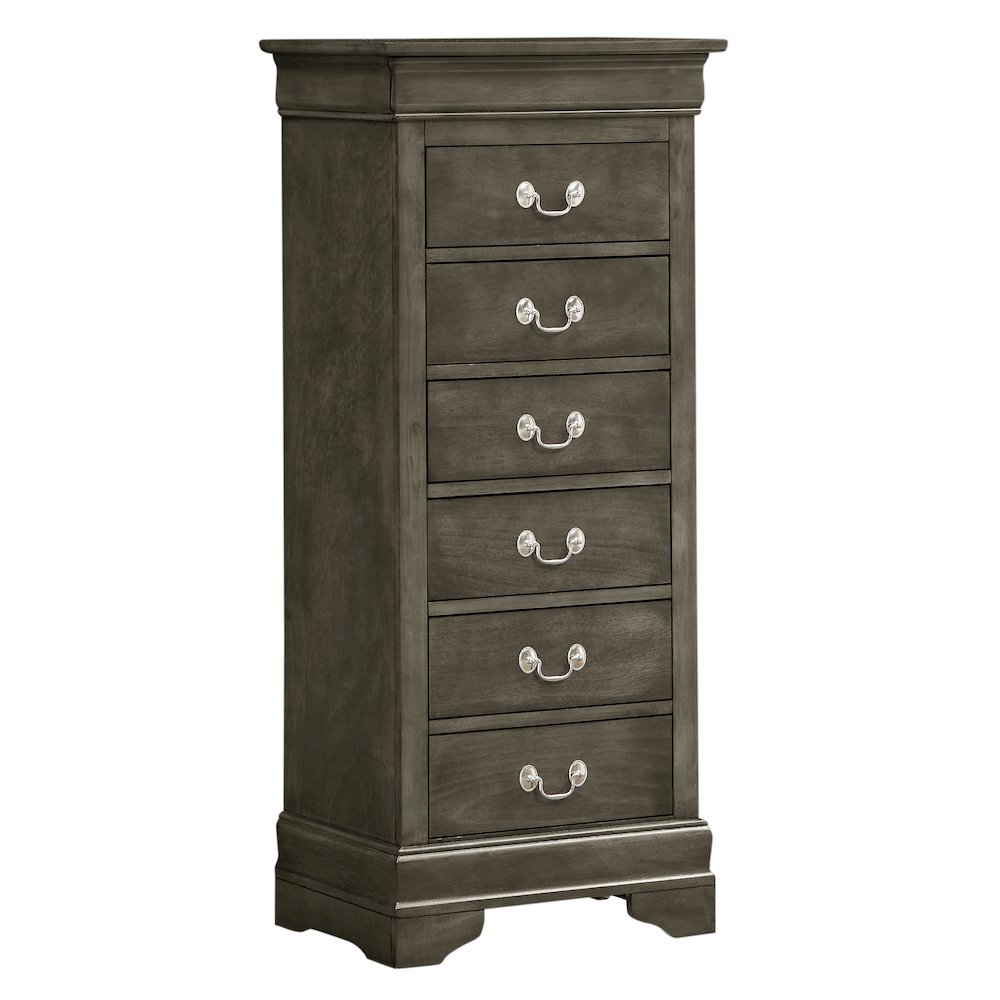 Glory Furniture Louis Phillipe Lingerie Chest in Gray Color. Picture 1
